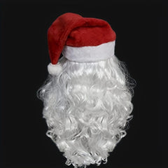 3pcs Christmas Cosplay Santa Claus Wig Beard Hat Set