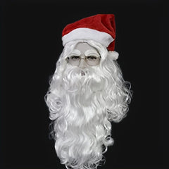 3pcs Christmas Cosplay Santa Claus Wig Beard Hat Set