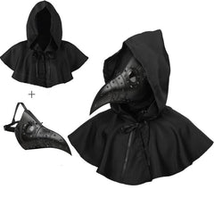 Halloween Cosplay Plague Doctor Mask and Cape Set
