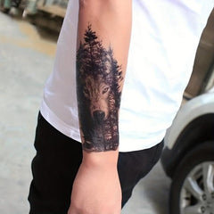 Forest Wolf Tattoo Sticker Waterproof Temporary Arm Body Stickers