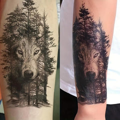 Forest Wolf Tattoo Sticker Waterproof Temporary Arm Body Stickers