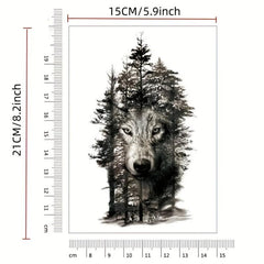 Forest Wolf Tattoo Sticker Waterproof Temporary Arm Body Stickers