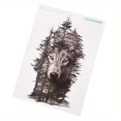 Forest Wolf Tattoo Sticker Waterproof Temporary Arm Body Stickers
