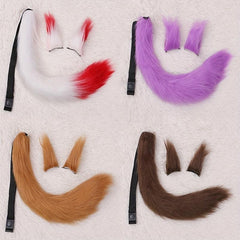 Fox Cosplay Accessories Ears Hair Clip and Tail Set