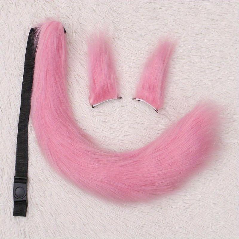 Fox Cosplay Accessories Ears Hair Clip and Tail Set