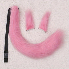 Fox Cosplay Accessories Ears Hair Clip and Tail Set