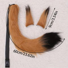 Fox Cosplay Accessories Ears Hair Clip and Tail Set