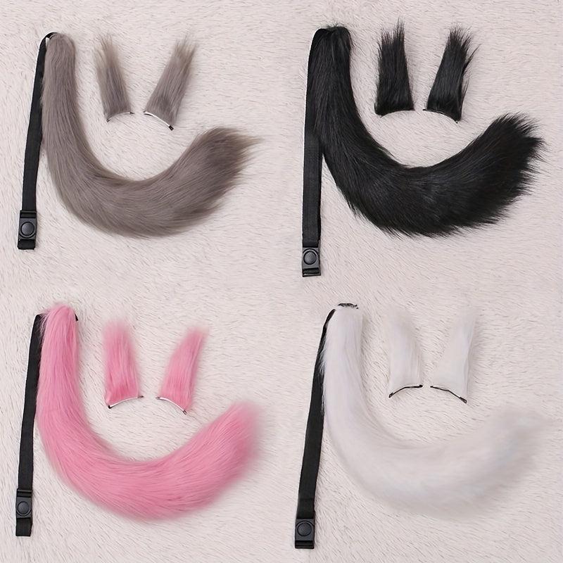 Fox Cosplay Accessories Ears Hair Clip and Tail Set