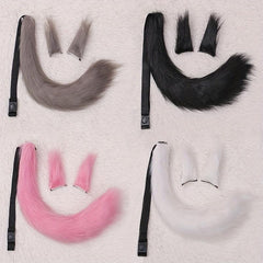 Fox Cosplay Accessories Ears Hair Clip and Tail Set