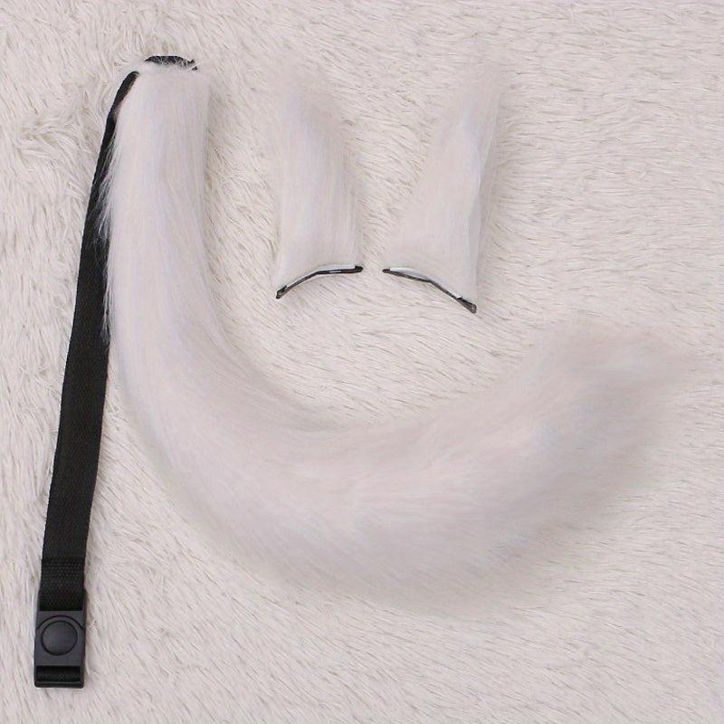 Fox Cosplay Accessories Ears Hair Clip and Tail Set
