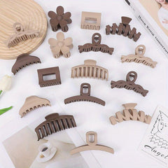 8pcs Flowers And Square Claw Clips Hair Accessories