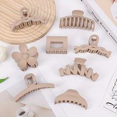 8pcs Flowers And Square Claw Clips Hair Accessories