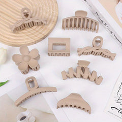 8pcs Flowers And Square Claw Clips Hair Accessories