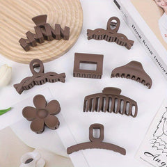 8pcs Flowers And Square Claw Clips Hair Accessories