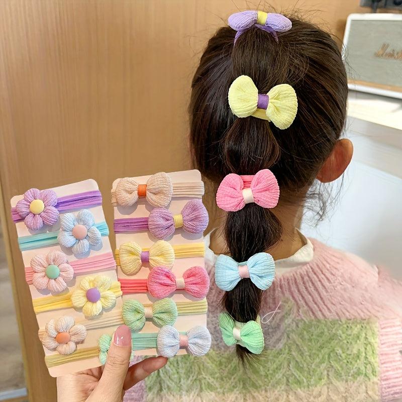 12PCS Flower Bow Hair Bands for Girls Women Princess Hair Accessories