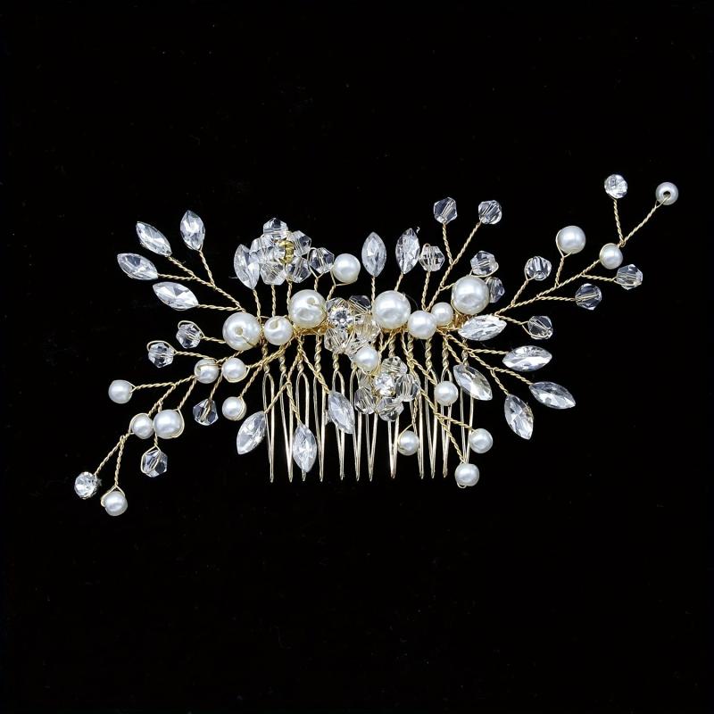 Wedding Faux Pearl Headdress Hair Comb Party Hair Accessories