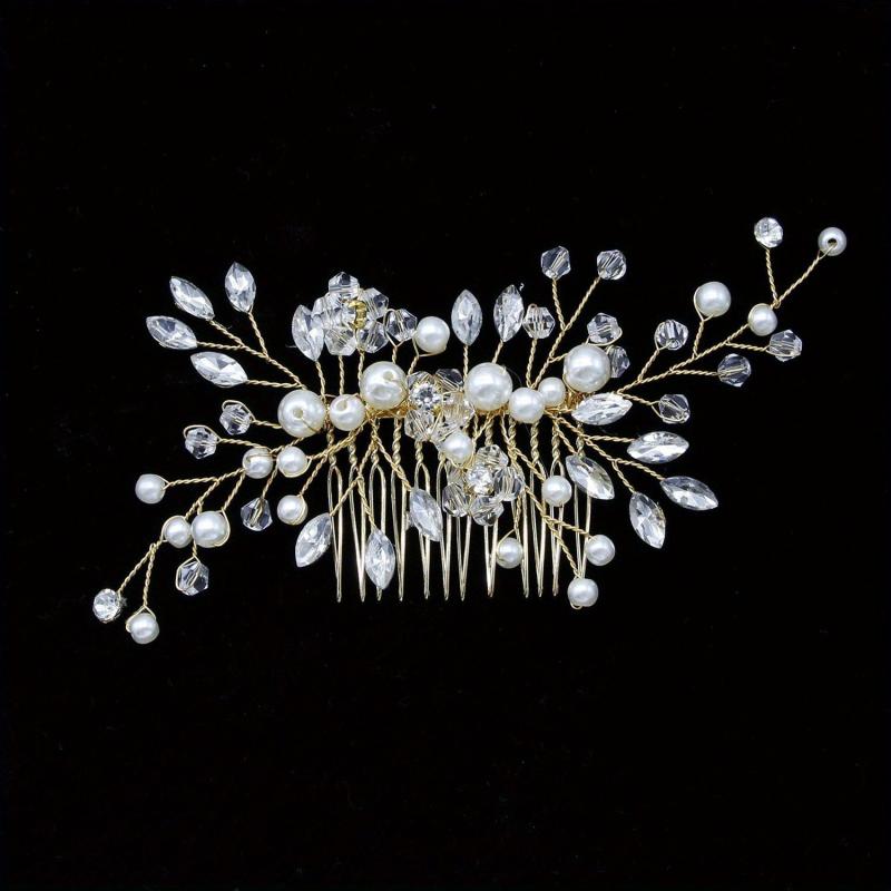 Wedding Faux Pearl Headdress Hair Comb Party Hair Accessories