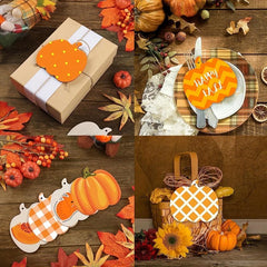 10pcs Pumpkin Wooden Halloween Cutouts for DIY Autumn Crafts