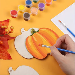 10pcs Pumpkin Wooden Halloween Cutouts for DIY Autumn Crafts
