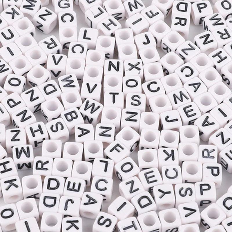 100pcs Acrylic Beads Numbers English Letter DIY Children's Beadeds Jewelry