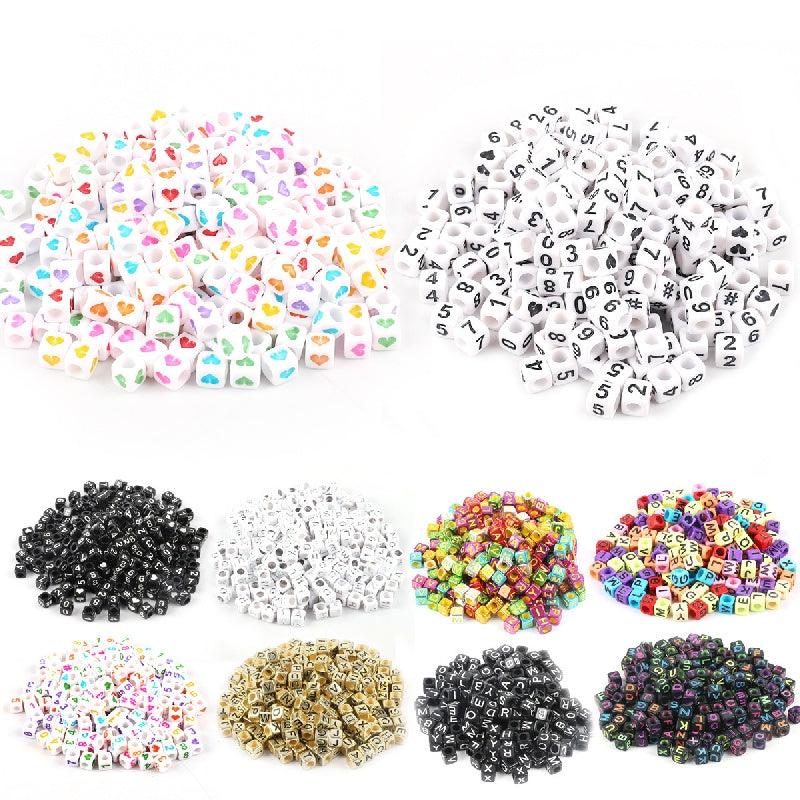 100pcs Acrylic Beads Numbers English Letter DIY Children's Beadeds Jewelry