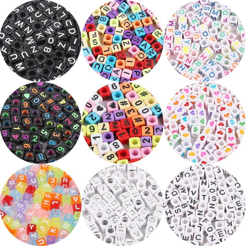 100pcs Acrylic Beads Numbers English Letter DIY Children's Beadeds Jewelry