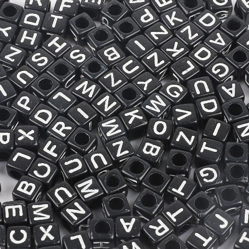 100pcs Acrylic Beads Numbers English Letter DIY Children's Beadeds Jewelry