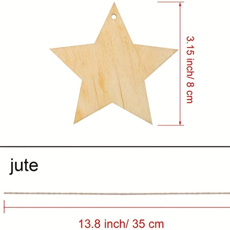 10pcs Wooden Christmas Tree Ornaments DIY Wood Star Cutting Pap