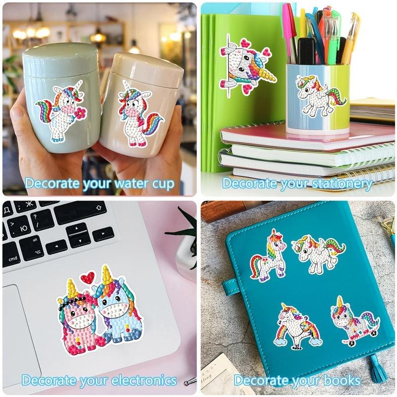 12pcs Cartoon Unicorn DIY Diamond Painting Stickers Set