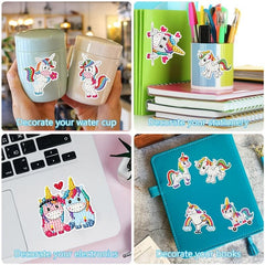 12pcs Cartoon Unicorn DIY Diamond Painting Stickers Set