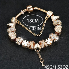Snowflower Bead Bracelet with Key Pendant - Ideal Gift