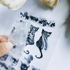 Cartoon Cat Transparent Silicone Stamp for DIY Decoration
