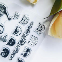 Cartoon Cat Transparent Silicone Stamp for DIY Decoration