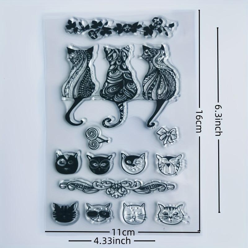 Cartoon Cat Transparent Silicone Stamp for DIY Decoration