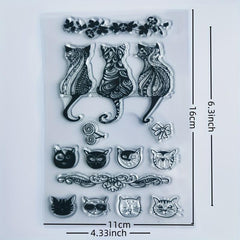 Cartoon Cat Transparent Silicone Stamp for DIY Decoration