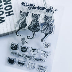Cartoon Cat Transparent Silicone Stamp for DIY Decoration
