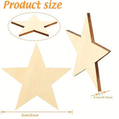 10 Wooden Star Embellishments Unfinished Star Tags DIY Craft