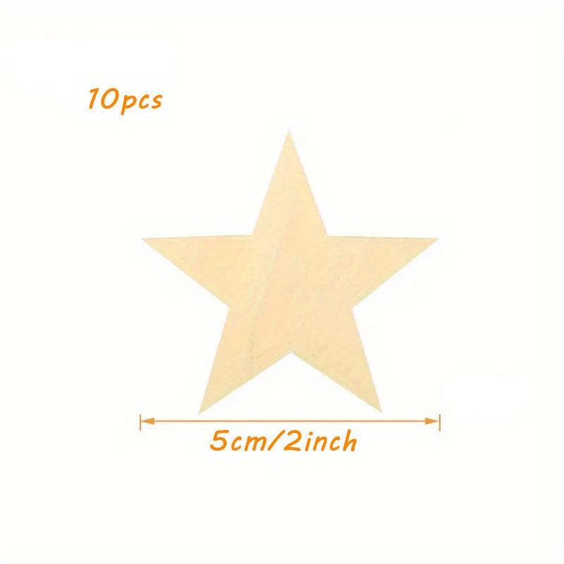 10 Wooden Star Embellishments Unfinished Star Tags DIY Craft
