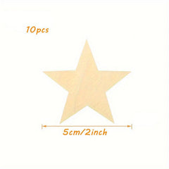 10 Wooden Star Embellishments Unfinished Star Tags DIY Craft
