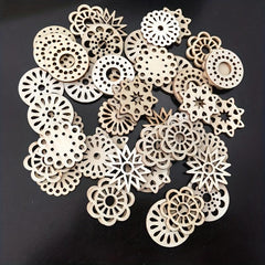 20pcs Unfinished Mini Wooden Crafts for Painting, Decorating & Staining