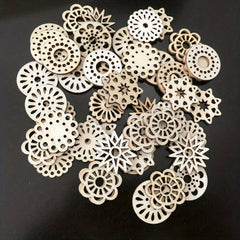 20pcs Unfinished Mini Wooden Crafts for Painting, Decorating & Staining