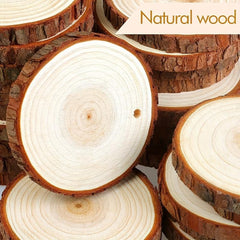 Natural Wood Slices 30 Pcs 7 7 Unfinished Wood Kit Predrilled With Hole