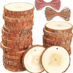 Natural Wood Slices 30 Pcs 7 7 Unfinished Wood Kit Predrilled With Hole