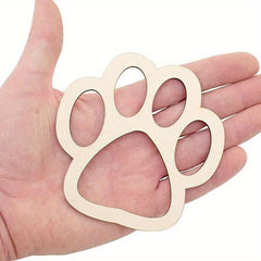 10pcs Unpolished Wooden Dog Bone & Paw Cut Crafts DIY Projects Party Decoration