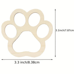 10pcs Unpolished Wooden Dog Bone & Paw Cut Crafts DIY Projects Party Decoration