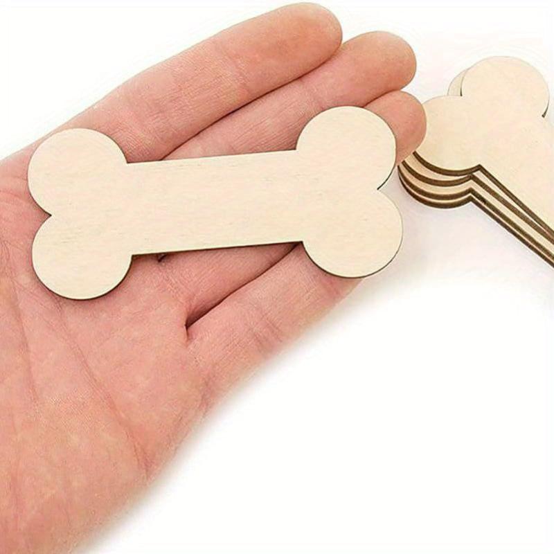10pcs Unpolished Wooden Dog Bone & Paw Cut Crafts DIY Projects Party Decoration