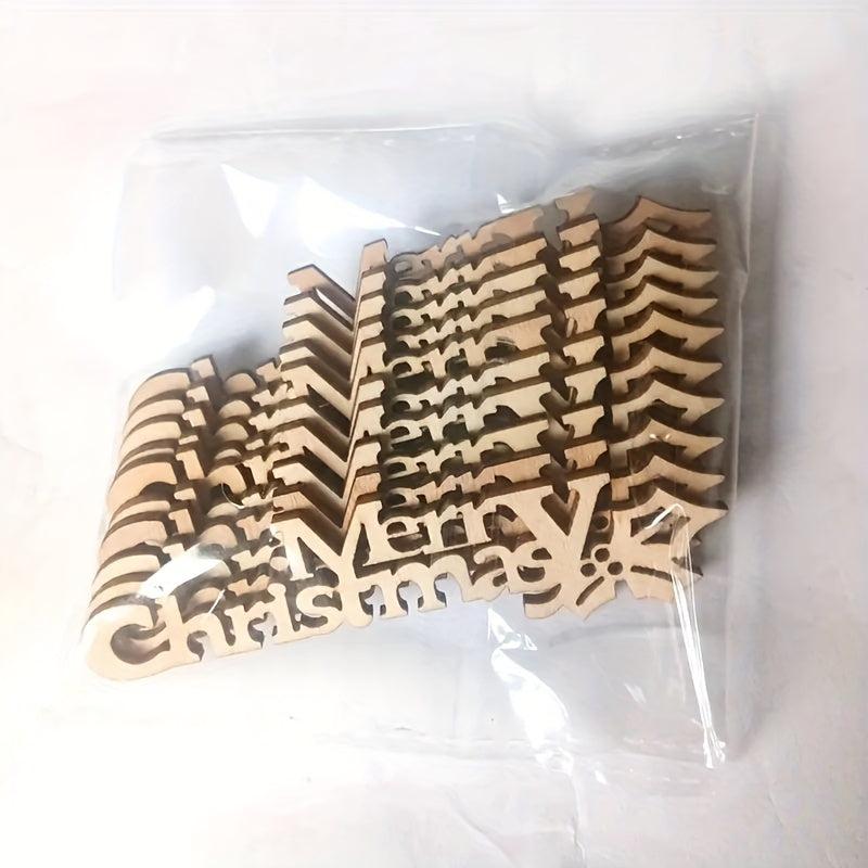 Merry Christmas Ornaments Wooden Letter Xmas Decoration 9x2.3in