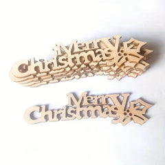 Merry Christmas Ornaments Wooden Letter Xmas Decoration 9x2.3in