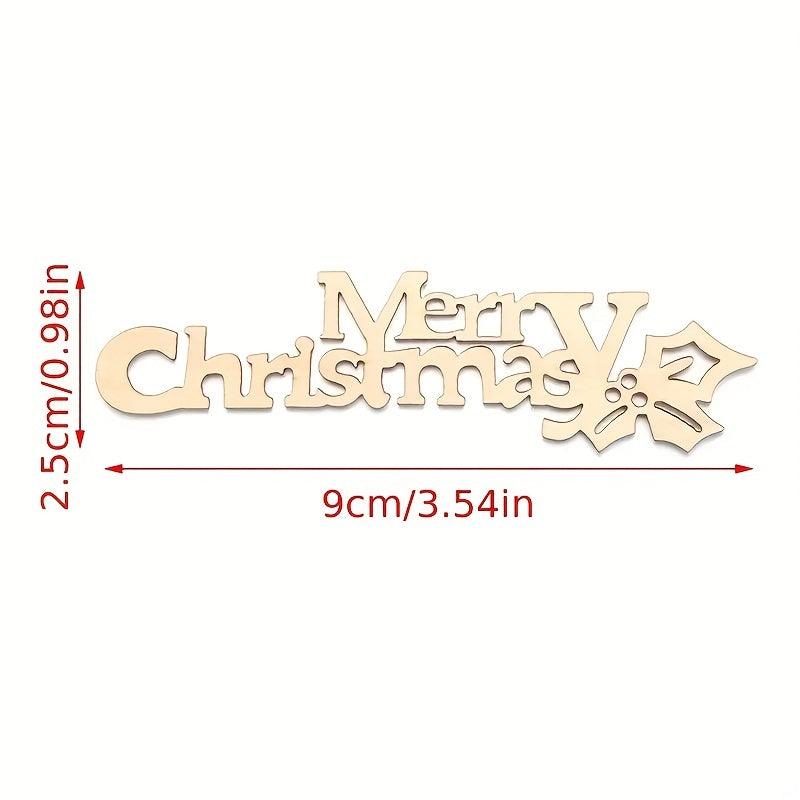 Merry Christmas Ornaments Wooden Letter Xmas Decoration 9x2.3in