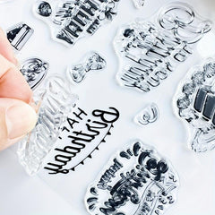 Cartoon Birthday Cake Transparent Stamp - Reusable Stationery for Card Making